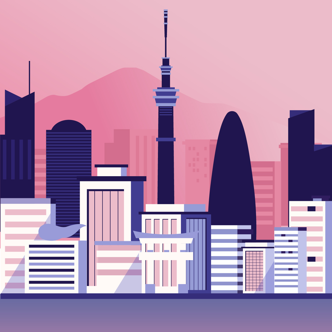 Tokyo Skyline Vector Illustration Download Free Vectors Clipart Graphics Vector Art