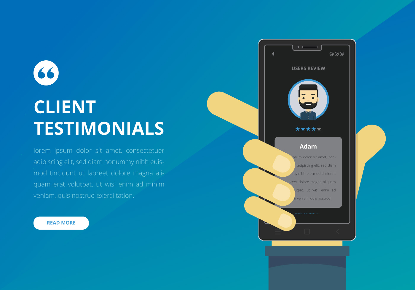 Testimonial Design UI Preview. Consument Testimoni, Client