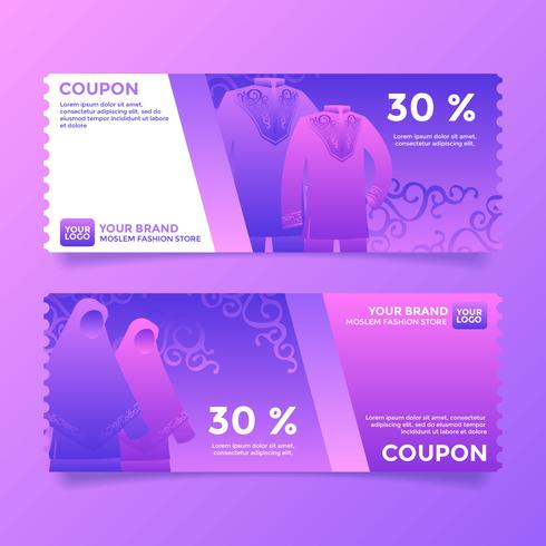 Moslem Fashion Store Coupon Template Vector