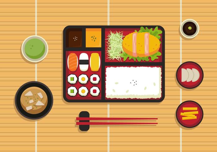 Ilustración de caja bento vector