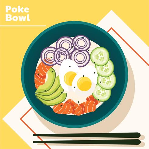 Poke Bowl diseño vectorial vector