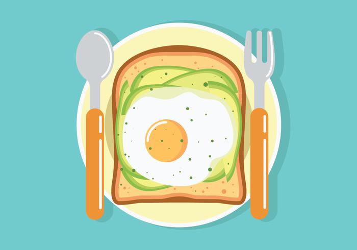 Avocado Toast Vector Illustration