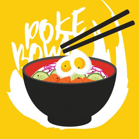 Diseño vectorial de POke Bowl vector