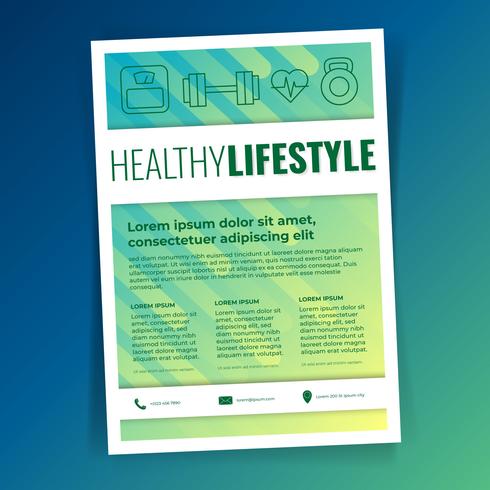 Health Lifestyle Business Flyer Template Set vector