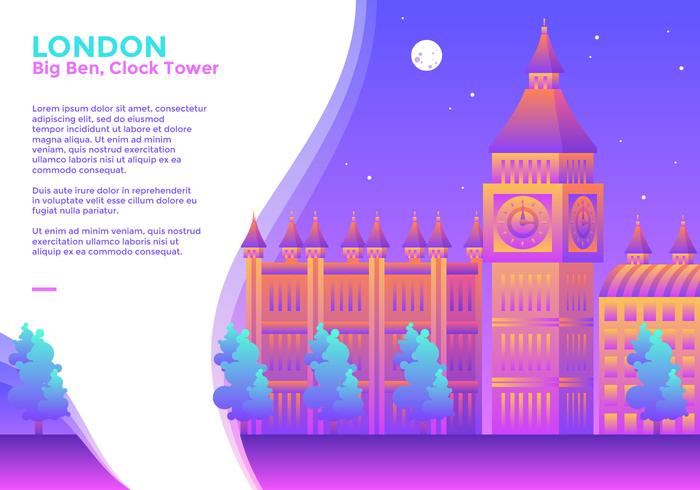 Big Ben Clock Tower London Vector