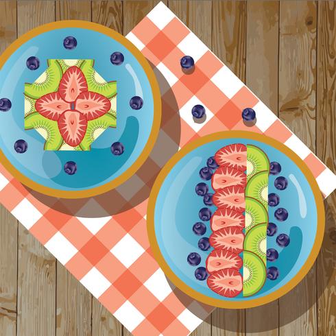 Color Acai Bowl Vector Design