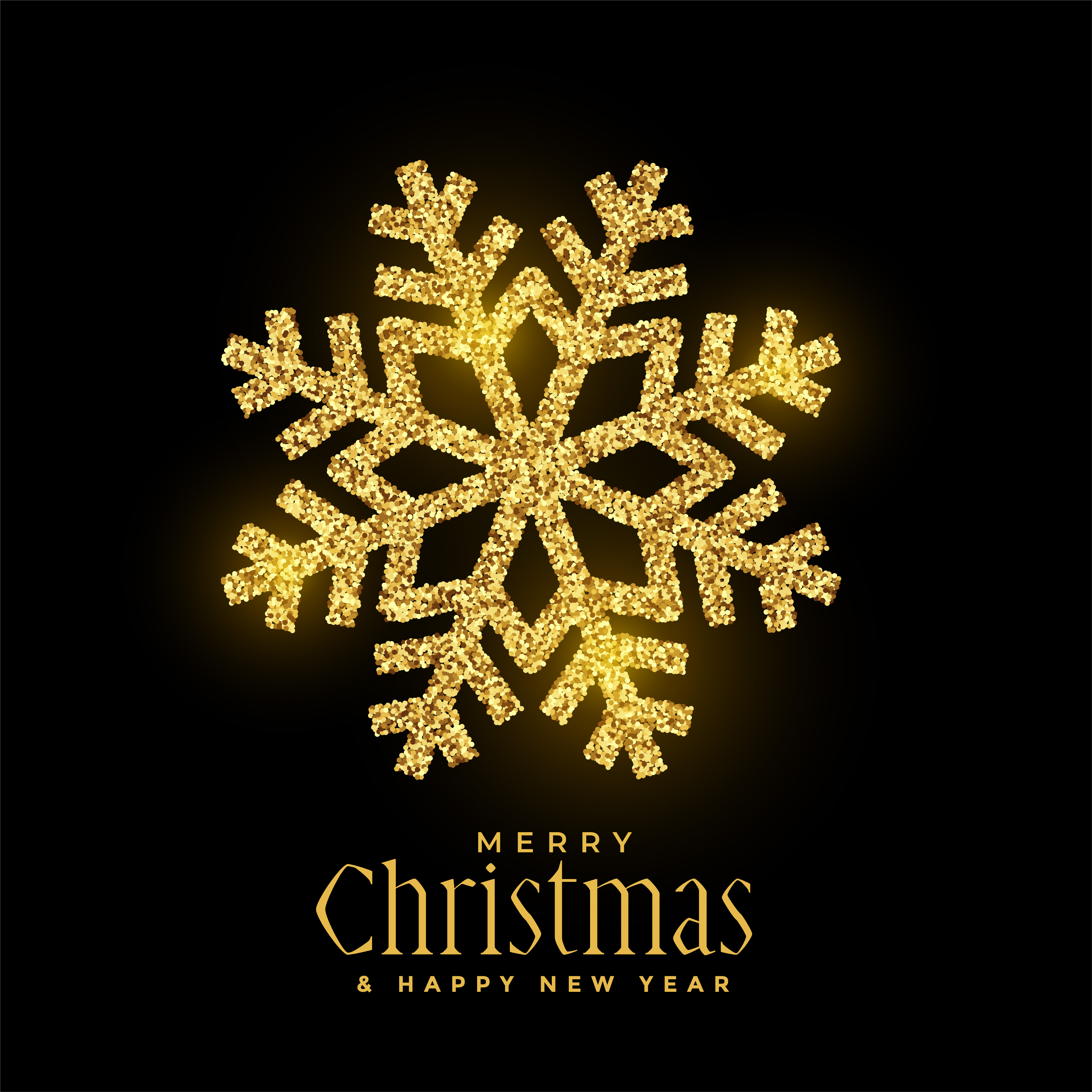golden glitter snowflakes christmas background - Download Free Vector