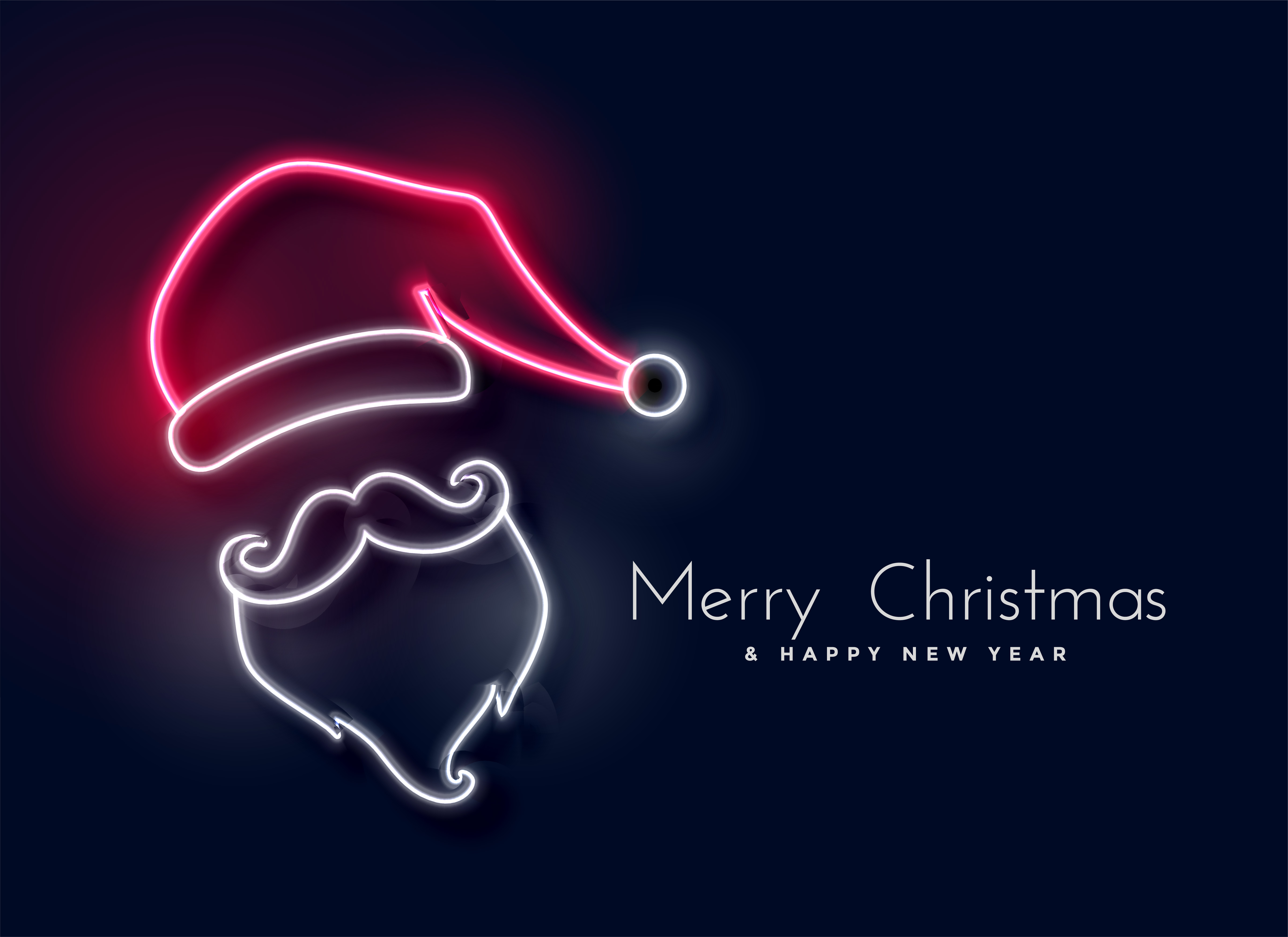 glowing neon light santa claus Download Free Vector Art, Stock