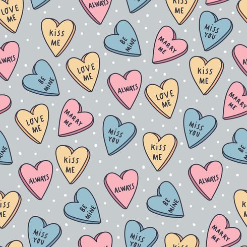 Candy Hearts Pattern vector