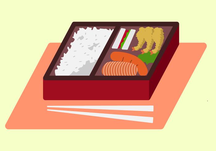 Deliciosos vectores de caja bento