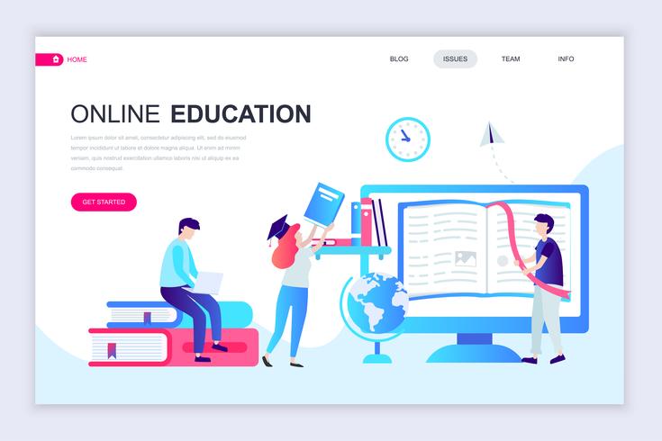 banner de web de educación en línea vector