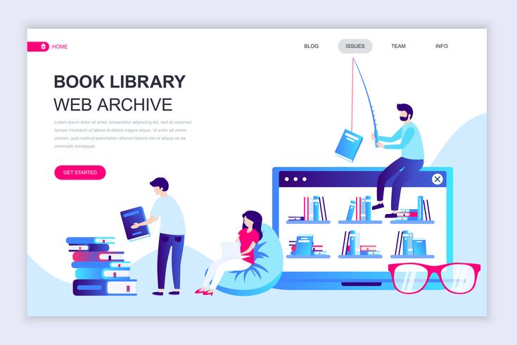 Libro Biblioteca Web Banner vector