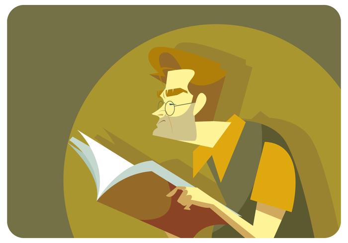 Nerd Reading Book Vector