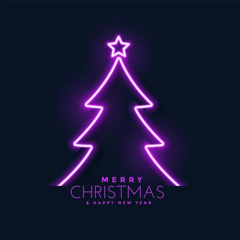 glowing neon christmas tree background - Download Free Vector Art