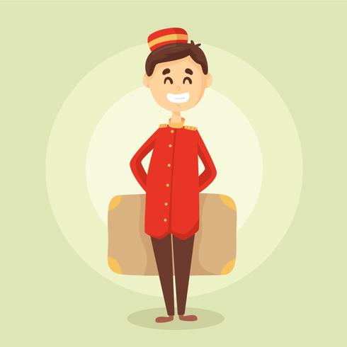 Cartoon Bellhop Vector