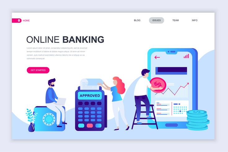 Banner de web de banca en línea vector