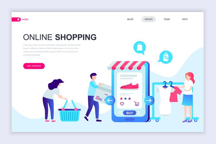 Banner de web de compras en línea vector