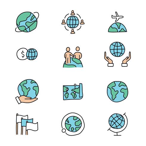 Set Of Doodled Business Icons vector