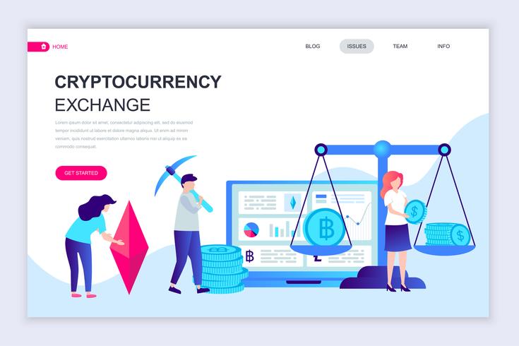 Banner web de intercambio de criptomonedas vector