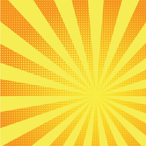 Retro comic yellow background raster gradient halftone pop art retro style vector