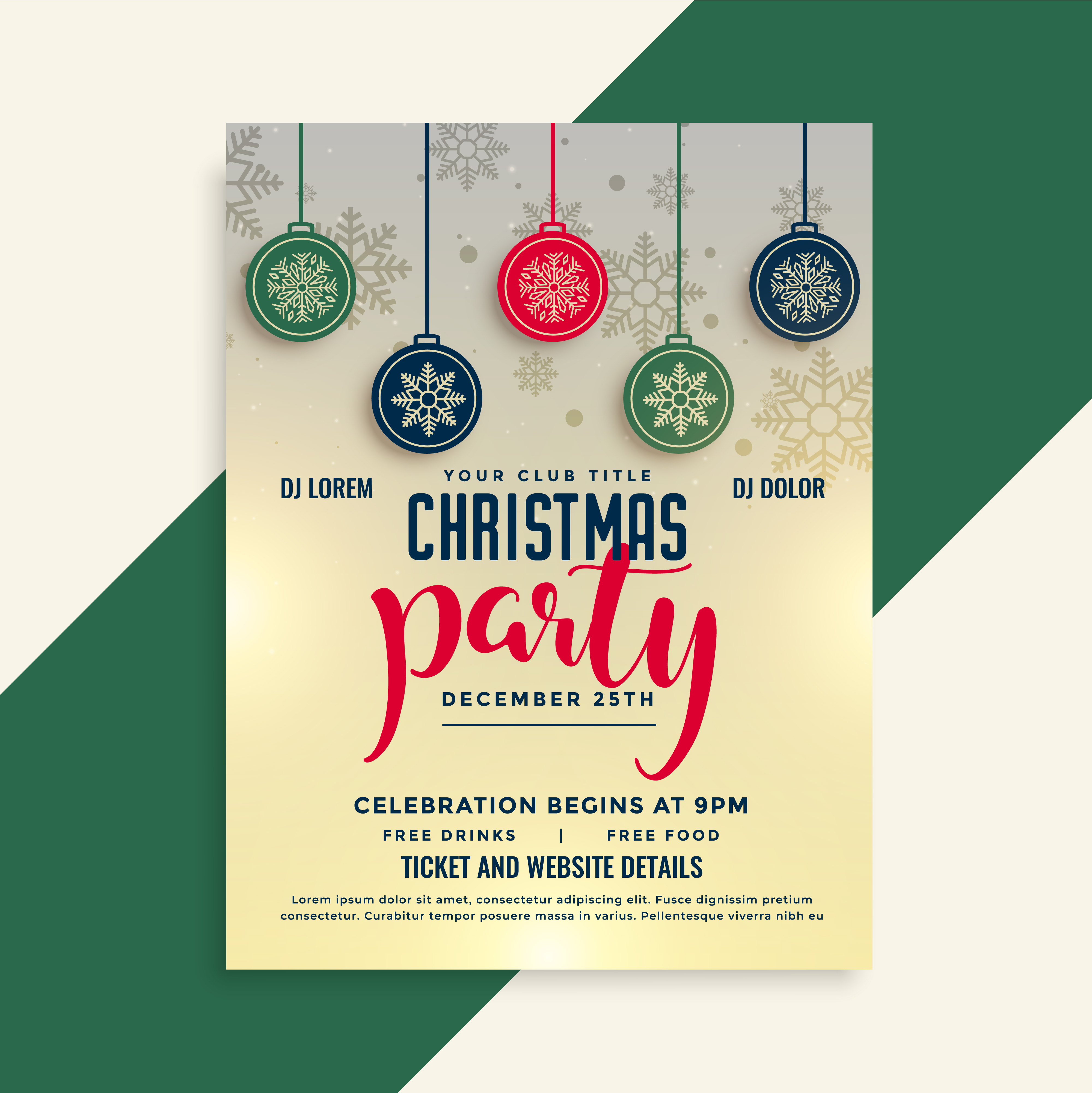 christmas festival flyer poster design template Download Free Vector