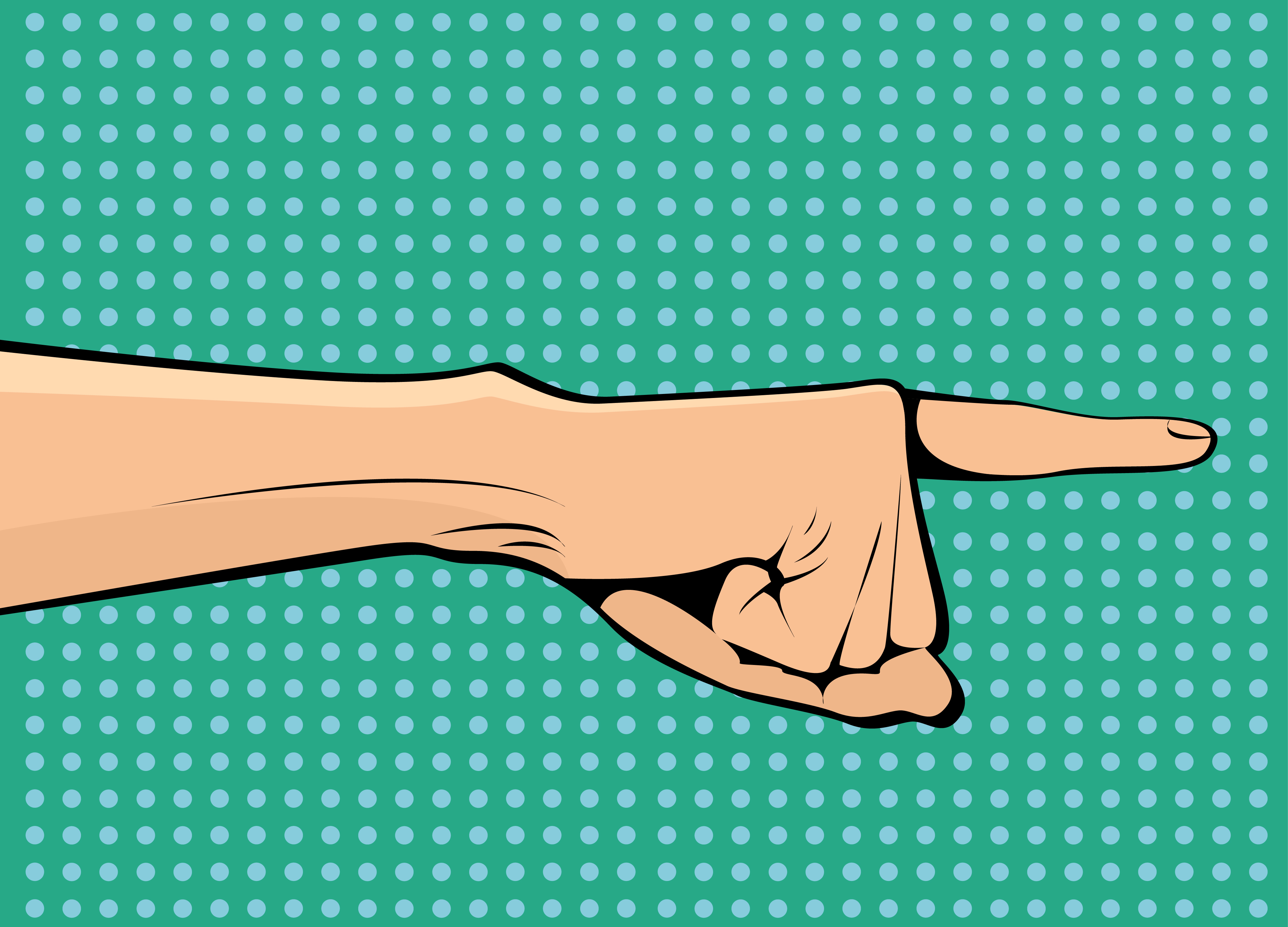 The hand points sideways and up pop art retro vector - Download Free