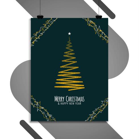 Abstract Merry Christmas brochure template vector