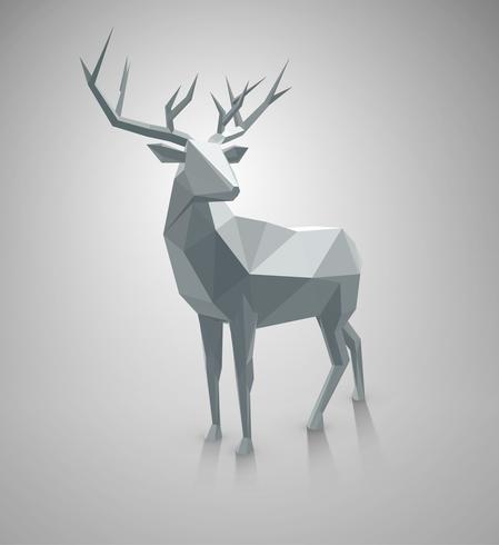 Low poly deer, with space for text. vector