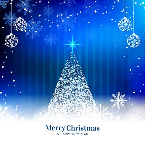 Abstract Merry Christmas blue background vector