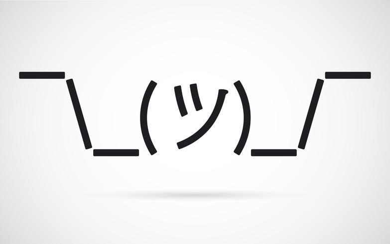 Shrug-mug emoji. vector
