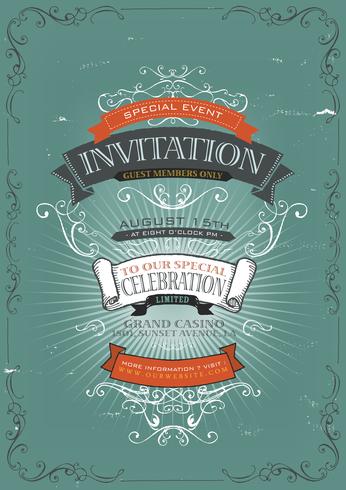 Vintage Invitation Poster Background vector