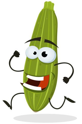 Cartoon Happy Zucchini Character vector