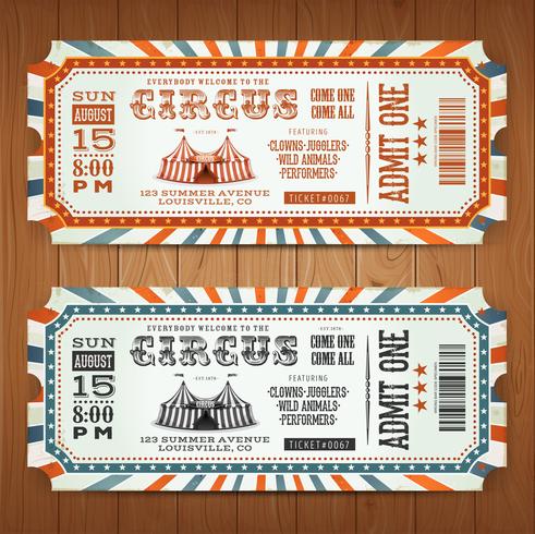 Vintage Retro Circus Tickets vector