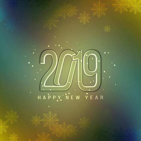 Abstract Happy New Year 2019 colorful background vector