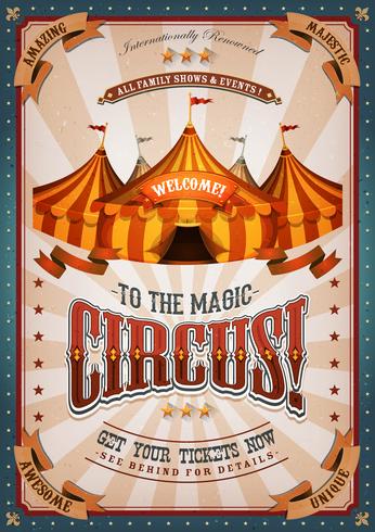 Vintage Circus Poster With Big Top vector