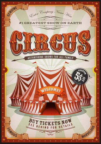 Vintage Circus Poster With Big Top vector
