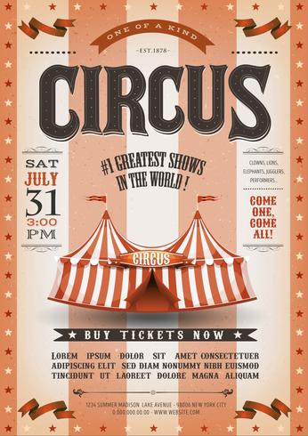 Vintage Grunge Striped Circus Poster vector