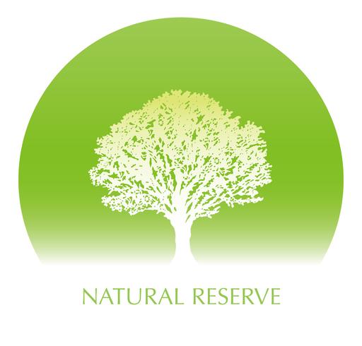 Fresh green circular background with a tree silhouette and text space. vector
