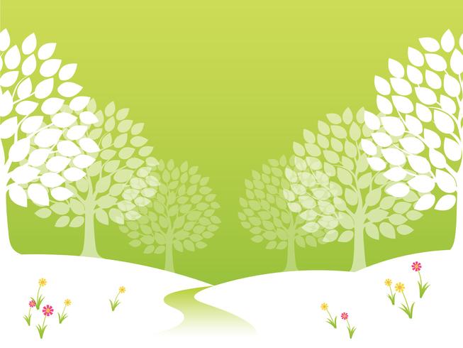 Seamless vector springtime forest illustration. 