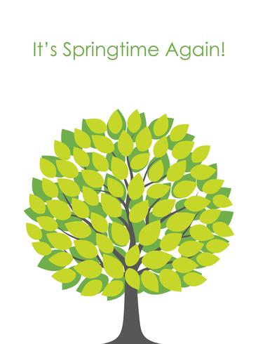 Springtime tree vector illustration with text space. - Download Free