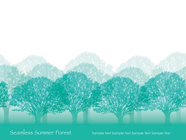 Bosque inconsútil en colores del verano con el espacio del texto. vector