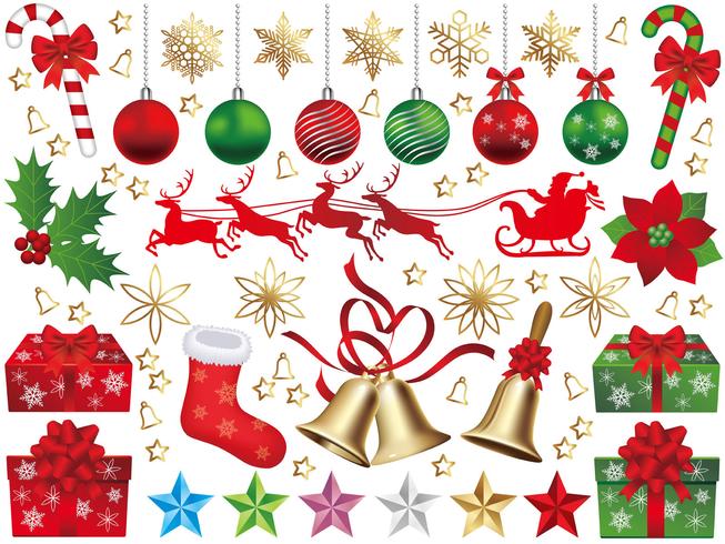 Set of assorted Christmas graphic elements. vector