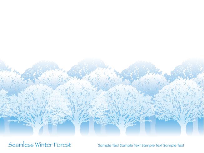 Seamless forest in winter colors with text space. vector