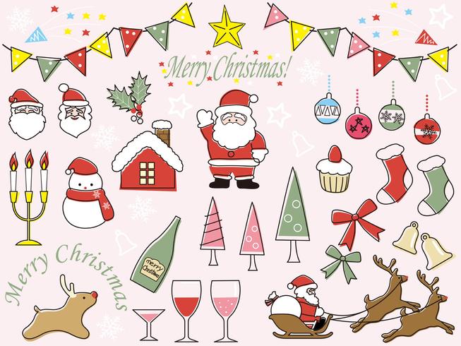 Set of assorted Christmas graphic elements. vector