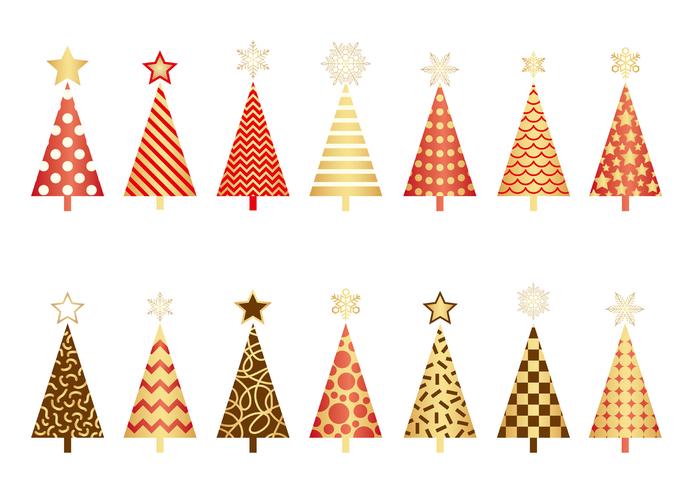 Conjunto de árboles de navidad surtidos. vector