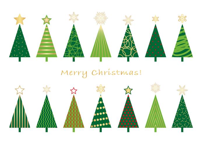 Set of assorted Christmas trees. vector
