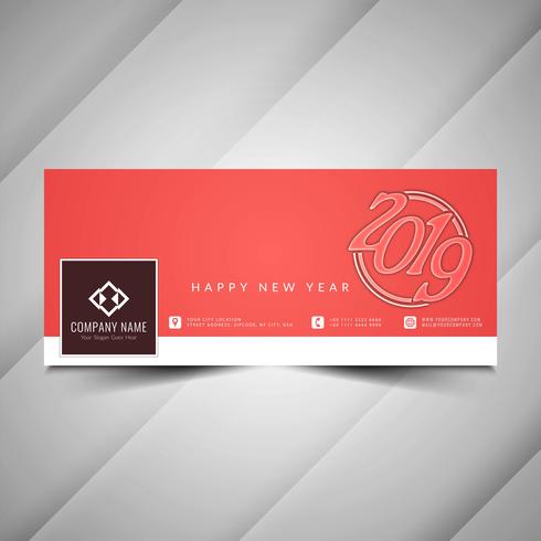 New Year 2019 stylish social media banner design vector