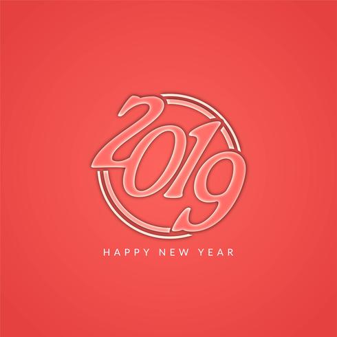 Happy new year 2019 colorful decorative background vector