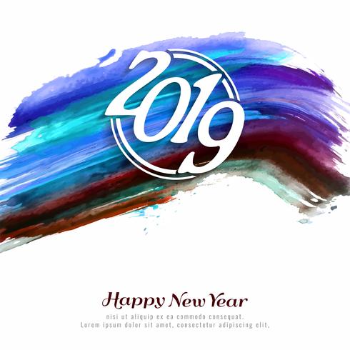 Abstract Happy new year 2019 celebration background vector