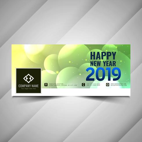 Feliz año nuevo 2019 redes sociales moderno banner vector